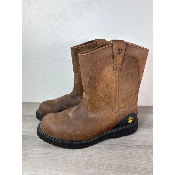 Herman Survivors Mens Work Boots Size 14 Waterproof Steel Toe Brown Leather - Picture 1 of 10